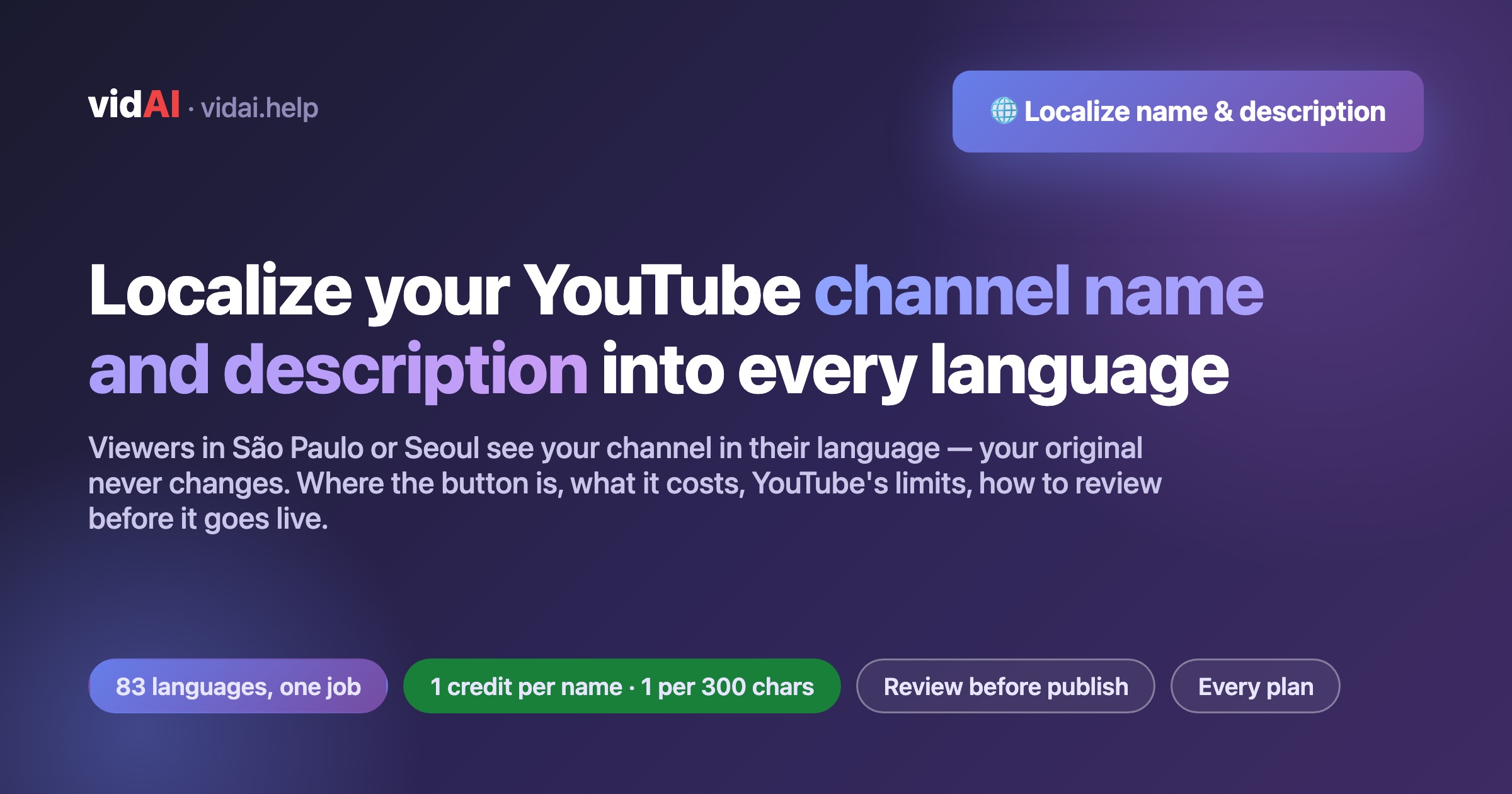Localize Your YouTube Channel Name and Description into Every Language (Where the Button Is, What It Costs, YouTube's Limits)