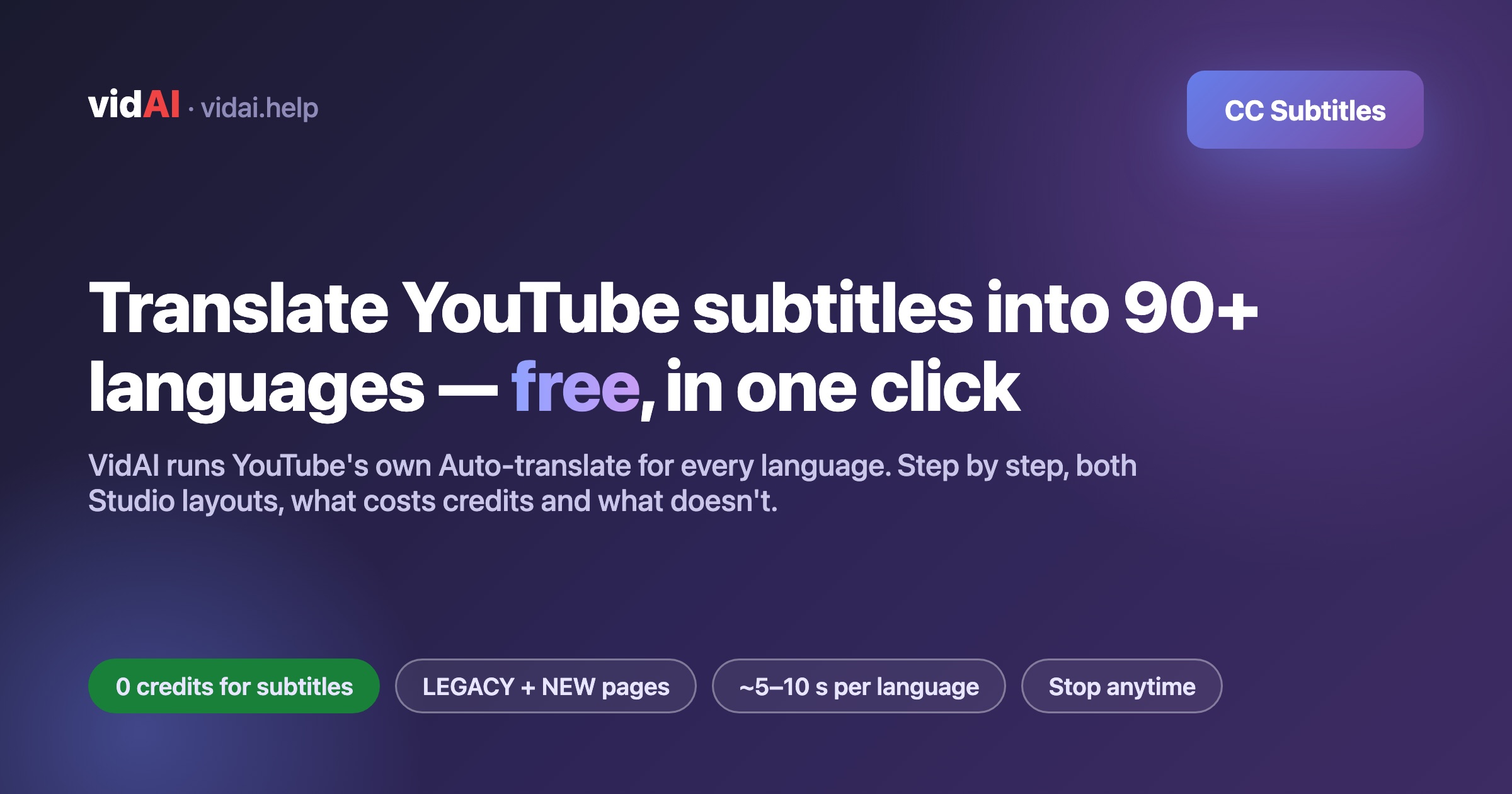 How to Translate YouTube Subtitles into 90+ Languages Automatically — Free, in One Click (Step by Step)