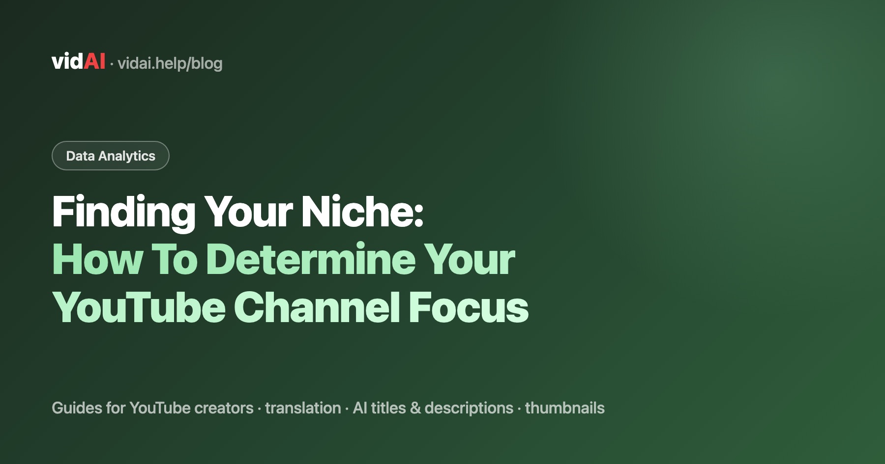 Finding Your Niche: How To Determine Your YouTube Channel Focus