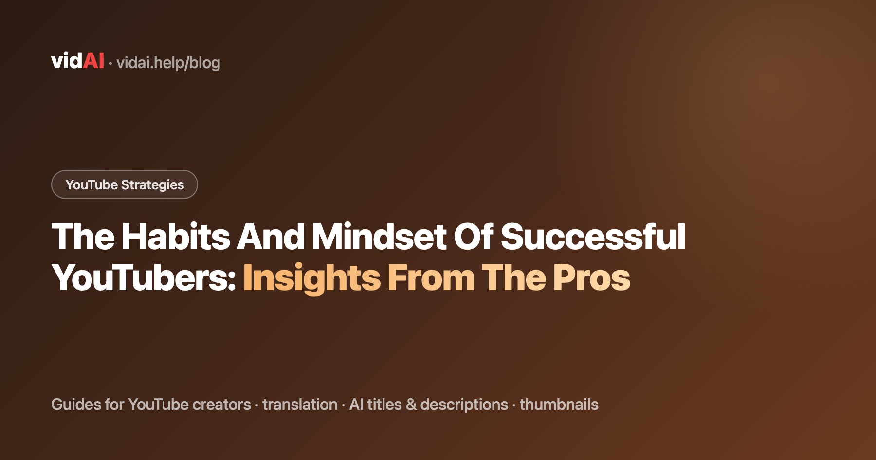 The Habits And Mindset Of Successful YouTubers: Insights From The Pros