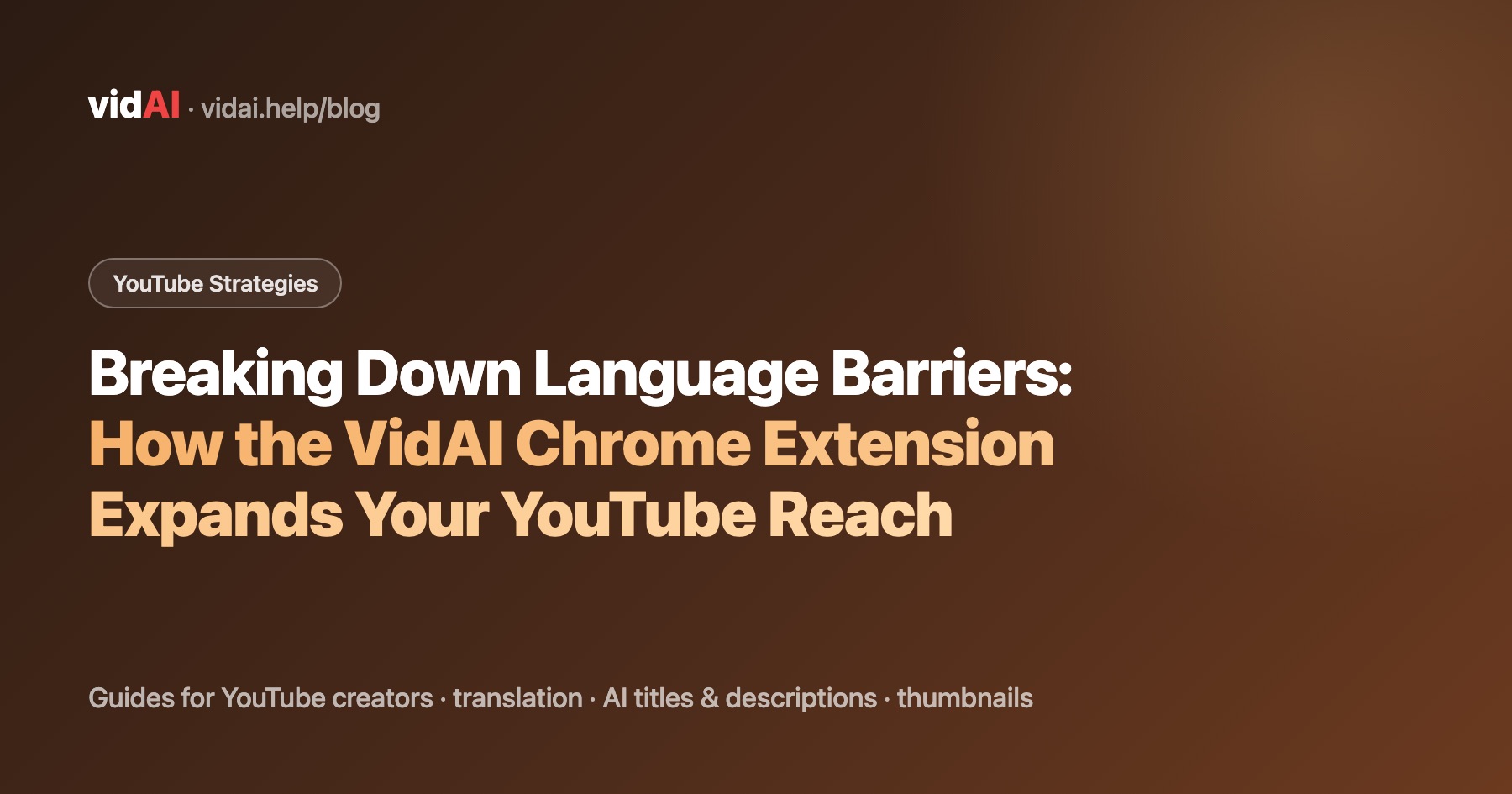 Breaking Down Language Barriers: How the VidAI Chrome Extension Expands Your YouTube Reach
