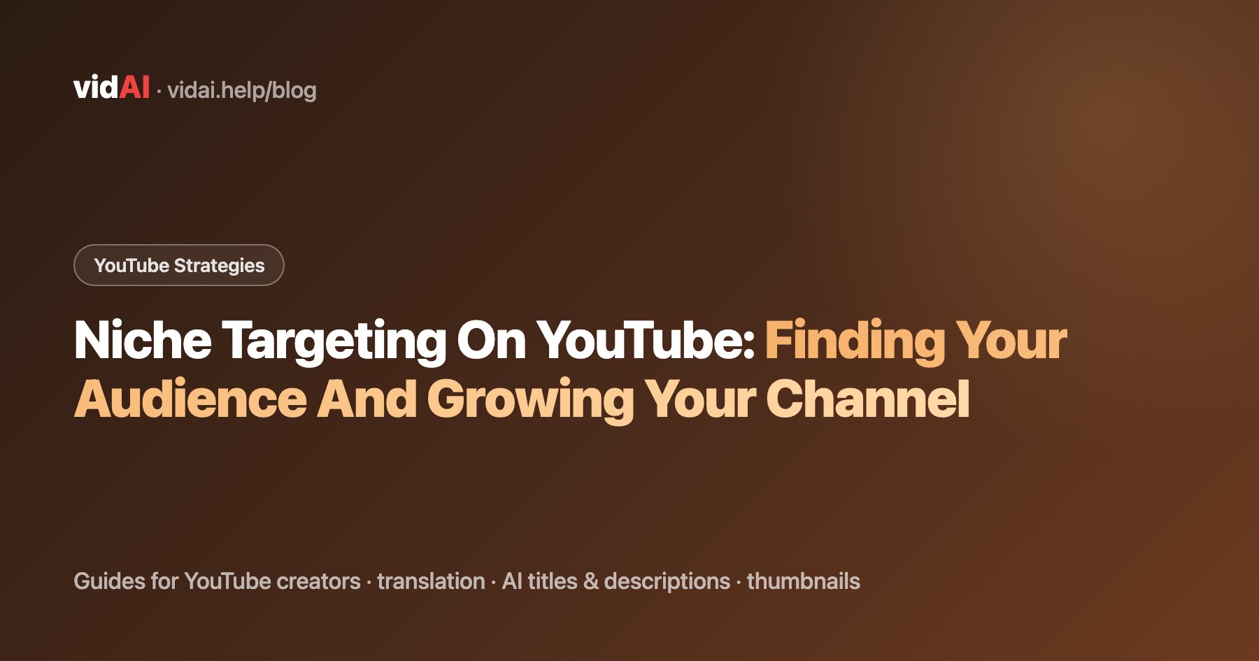 Niche Targeting On YouTube: Finding Your Audience And Growing Your Channel