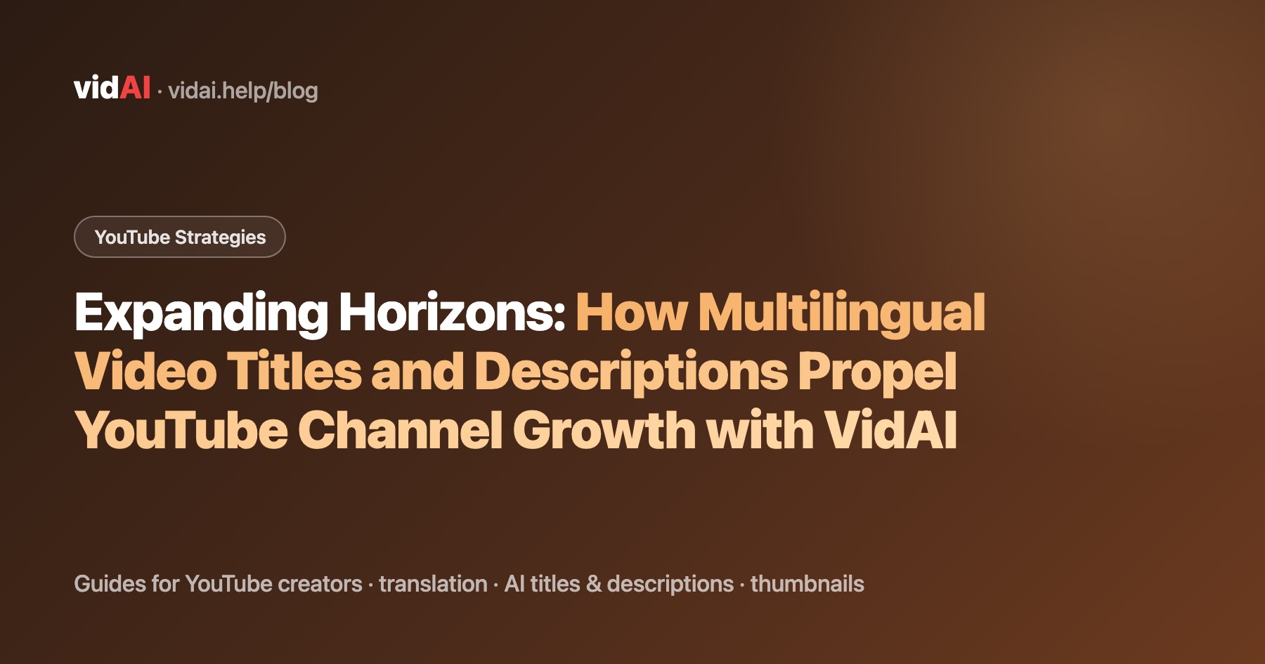 Expanding Horizons: How Multilingual Video Titles and Descriptions Propel YouTube Channel Growth with VidAI