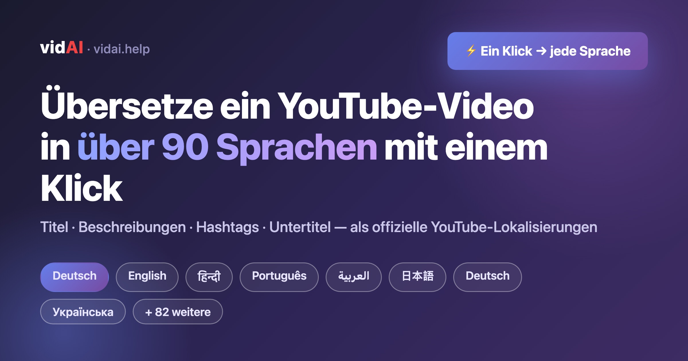 YouTube-Video in über 90 Sprachen übersetzen – mit einem Klick (Titel, Beschreibungen & Untertitel)