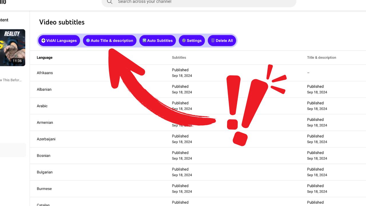 VidAI Guide: How to Use VidAI Title & Description Auto Translate for YouTube